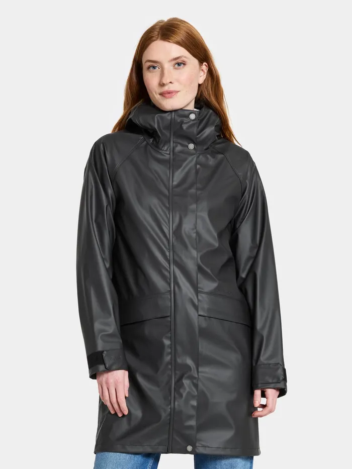 Women Elly Parka Galon Black Didriksons Autumn Jackets