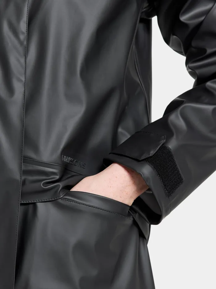 Women Elly Parka Galon Black Didriksons Autumn Jackets