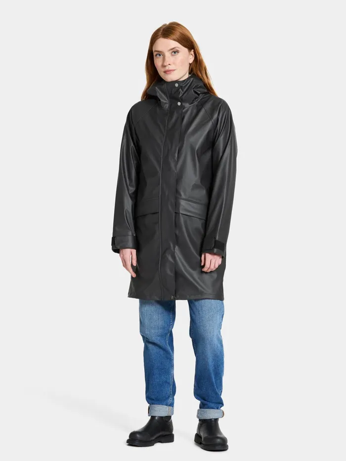 Women Elly Parka Galon Black Didriksons Autumn Jackets