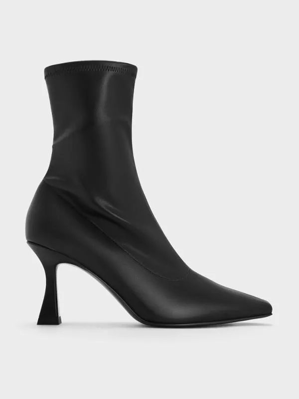 Women Elongated SquareToe Ankle Boots 8211 Black CHARLES and KEITH Boots