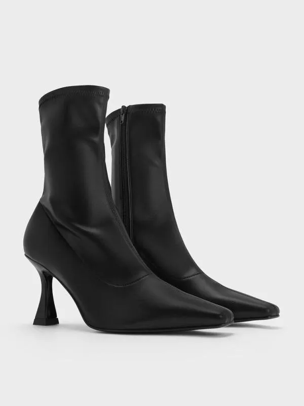 Women Elongated SquareToe Ankle Boots 8211 Black CHARLES and KEITH Boots