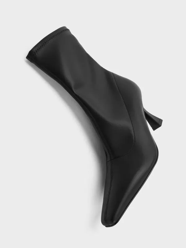Women Elongated SquareToe Ankle Boots 8211 Black CHARLES and KEITH Boots