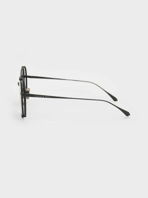 Women Embellished HalfFrame Butterfly Sunglasses 8211 Black CHARLES and KEITH Butterfly