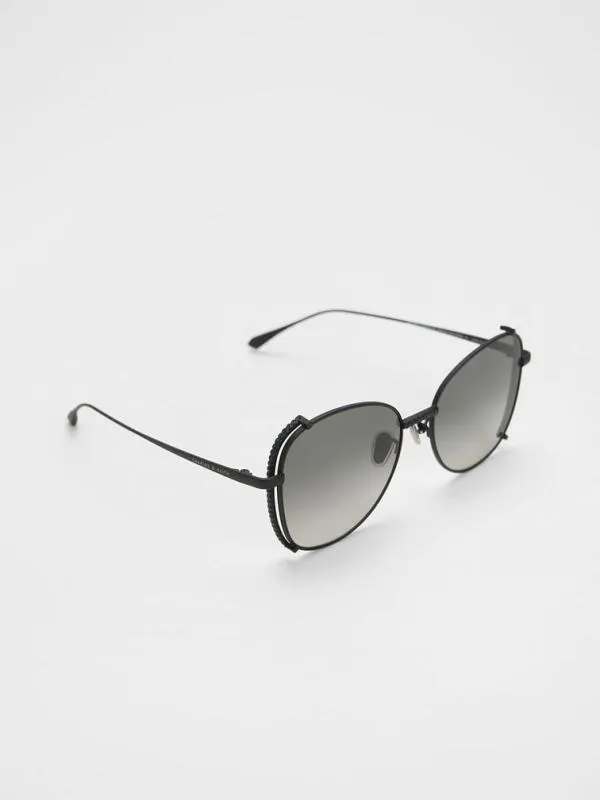 Women Embellished HalfFrame Butterfly Sunglasses 8211 Black CHARLES and KEITH Butterfly