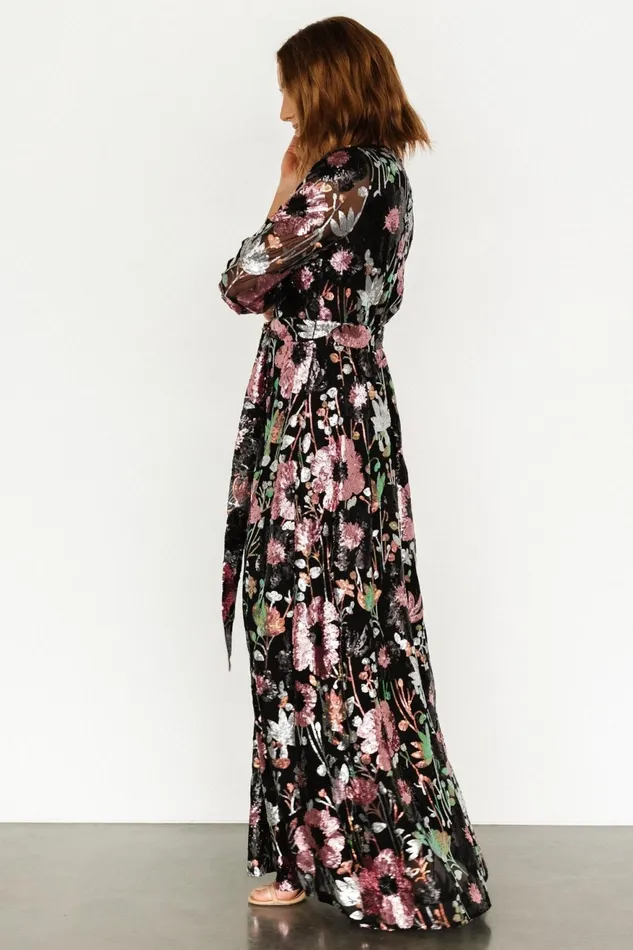 Women Embellished Sequin Baltic Born Destiny Sequin Maxi Dress Black Multi Women Embellished Sequin Baltic Born Destiny Sequin Maxi Dress Black Multi