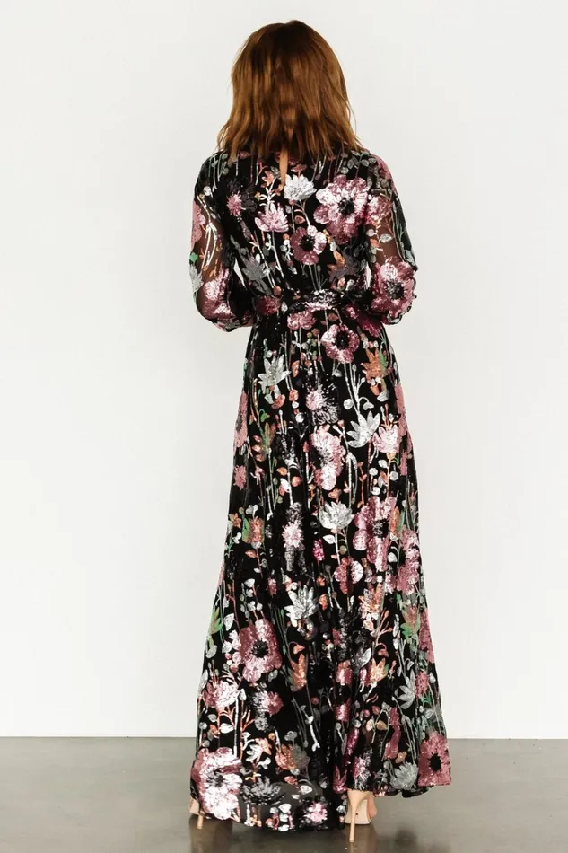 Women Embellished Sequin Baltic Born Destiny Sequin Maxi Dress Black Multi Women Embellished Sequin Baltic Born Destiny Sequin Maxi Dress Black Multi