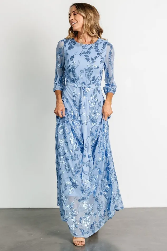 Women Embellished Sequin Baltic Born Destiny Sequin Maxi Dress Blue Women Embellished Sequin Baltic Born Destiny Sequin Maxi Dress Blue