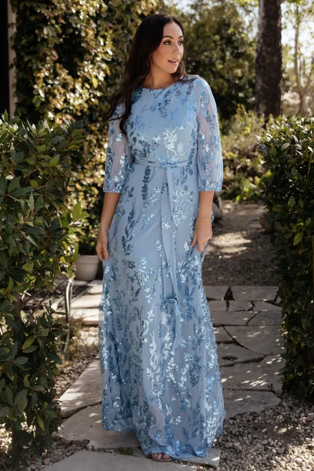 Women Embellished Sequin Baltic Born Destiny Sequin Maxi Dress Blue Women Embellished Sequin Baltic Born Destiny Sequin Maxi Dress Blue
