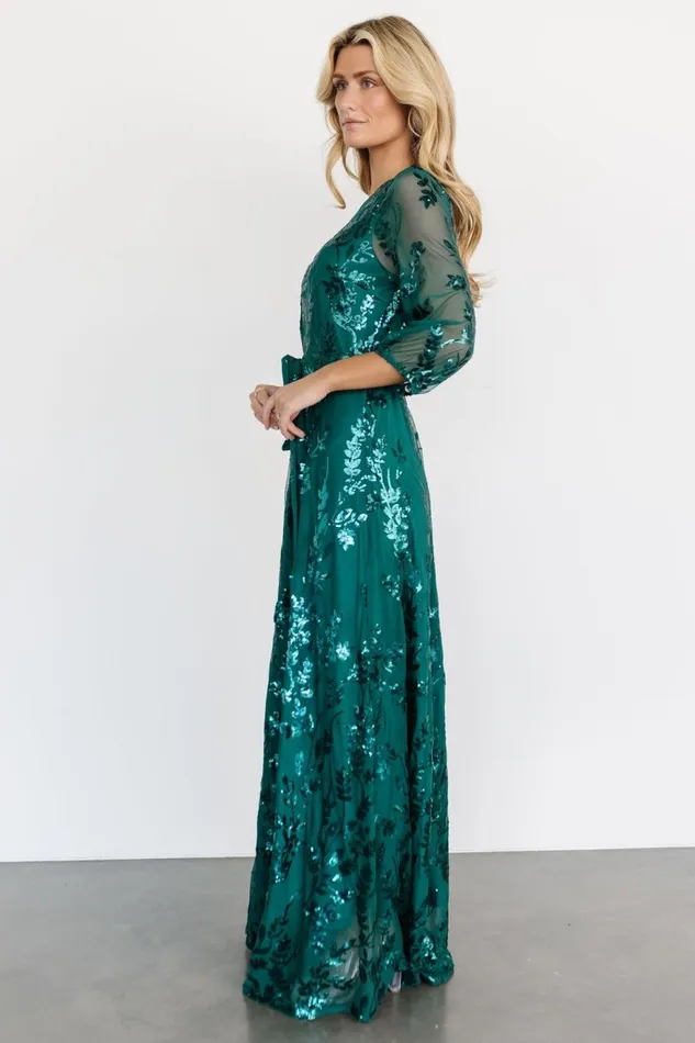 Women Embellished Sequin Baltic Born Destiny Sequin Maxi Dress Emerald Women Embellished Sequin Baltic Born Destiny Sequin Maxi Dress Emerald