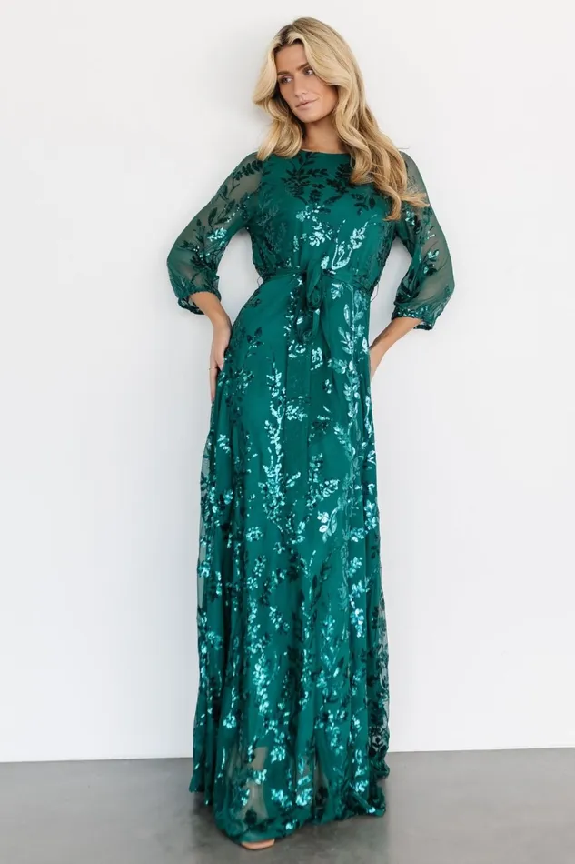 Women Embellished Sequin Baltic Born Destiny Sequin Maxi Dress Emerald Women Embellished Sequin Baltic Born Destiny Sequin Maxi Dress Emerald
