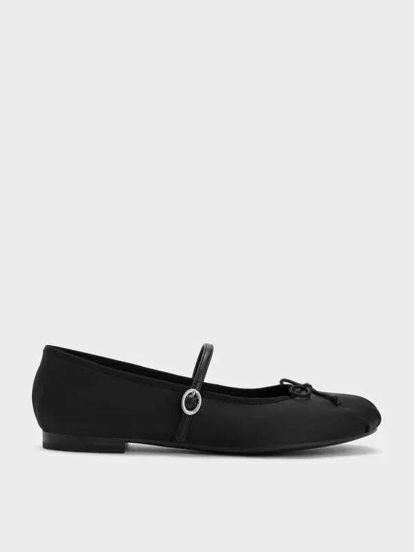 Women Emiko Satin Bow Mary Jane Flats 8211 Black CHARLES and KEITH Ballet Flats Women Emiko Satin Bow Mary Jane Flats 8211 Black CHARLES and KEITH Ballet Flats
