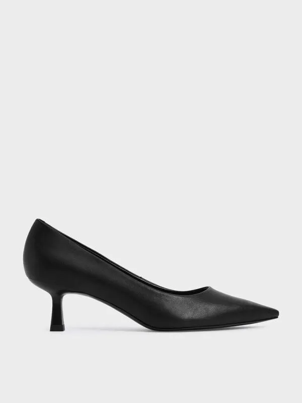Women Emmy Pointed Kitten Heel Pumps 8211 Black CHARLES and KEITH Heels