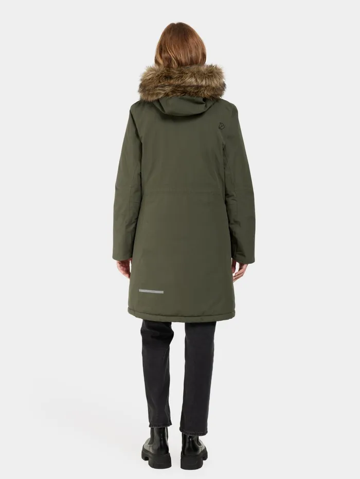 Women Erika Parka Deep Green Didriksons Autumn Jackets