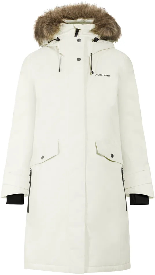 Women Erika Parka White Foam Didriksons Autumn Jackets