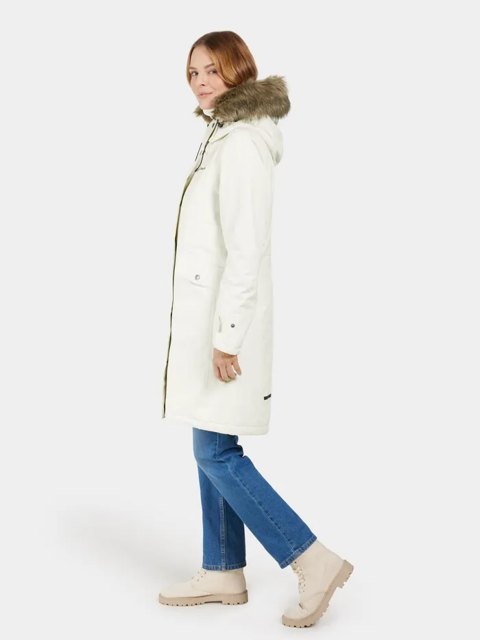 Women Erika Parka White Foam Didriksons Autumn Jackets