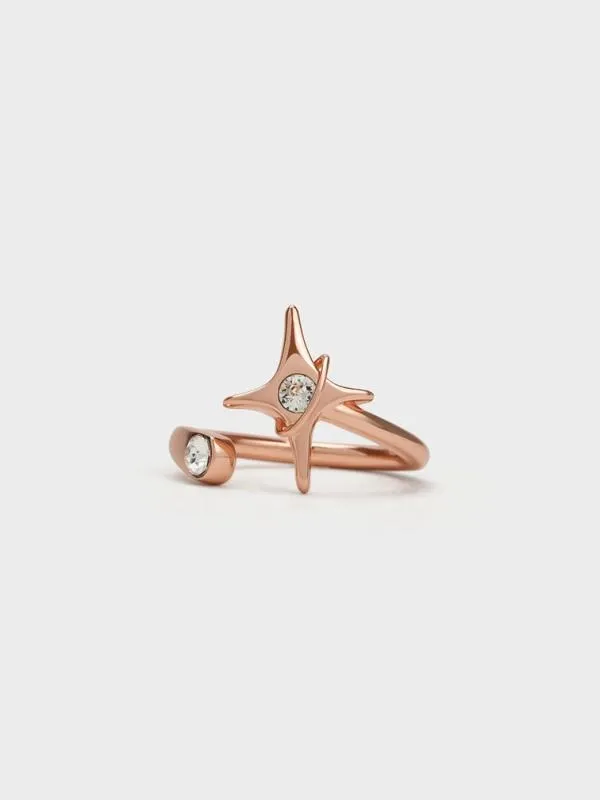 Women Estelle Star Crystal Ring 8211 Rose Gold CHARLES and KEITH Rings