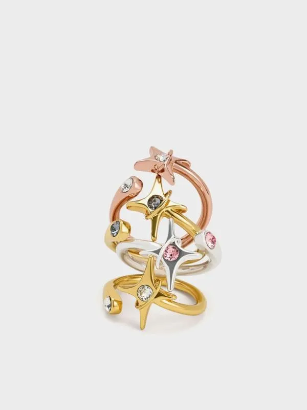 Women Estelle Star Crystal Ring 8211 Rose Gold CHARLES and KEITH Rings Women Estelle Star Crystal Ring 8211 Rose Gold CHARLES and KEITH Rings