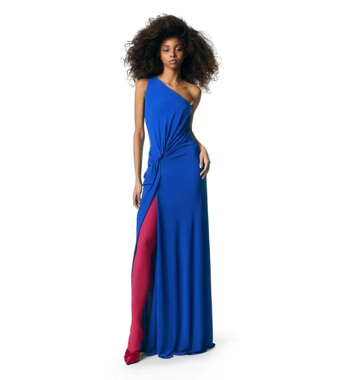 Women Evening Tom Ford One Shoulder Evening Dress Cobalt Blue