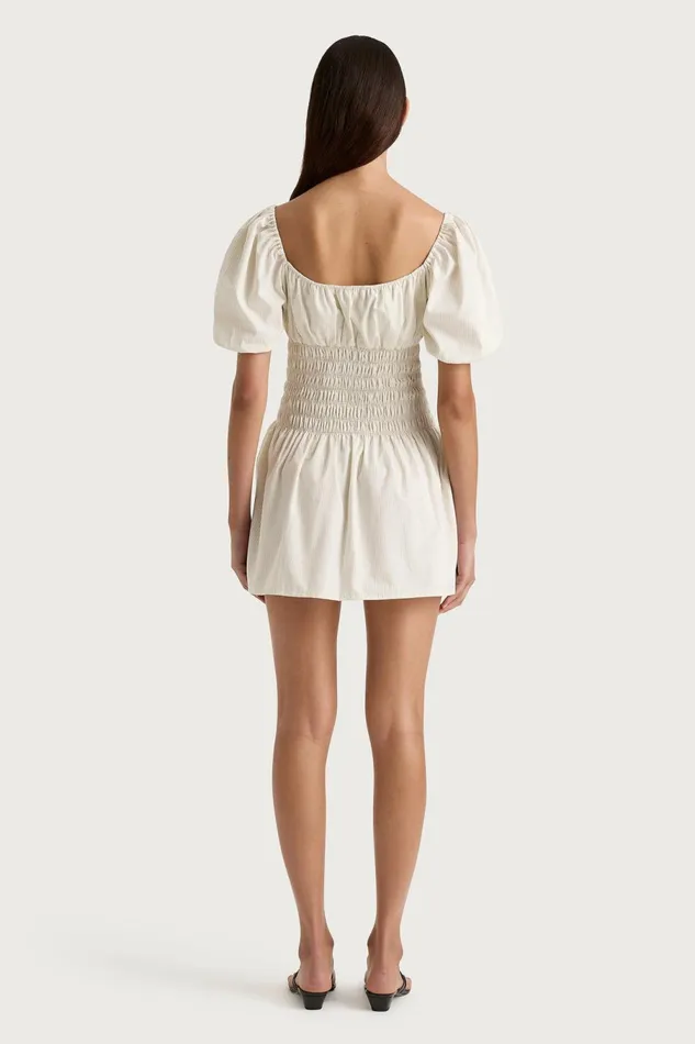 Women Faithfull The Brand Dresses Aya Mini Dress Cream Pinstripe