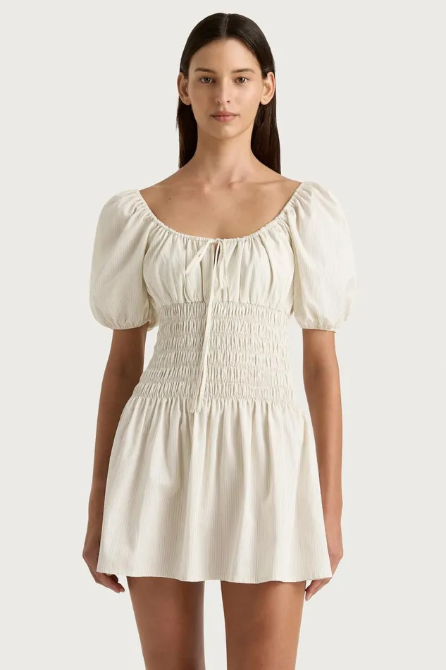 Women Faithfull The Brand Dresses Aya Mini Dress Cream Pinstripe