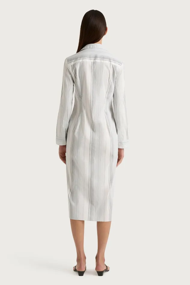 Women Faithfull The Brand Dresses En Vau Shirt Dress Striped Soft Blue