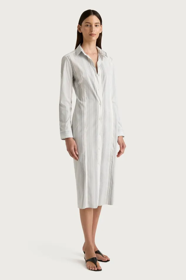 Women Faithfull The Brand Dresses En Vau Shirt Dress Striped Soft Blue