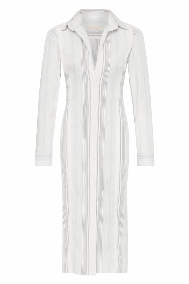 Women Faithfull The Brand Dresses En Vau Shirt Dress Striped Soft Blue