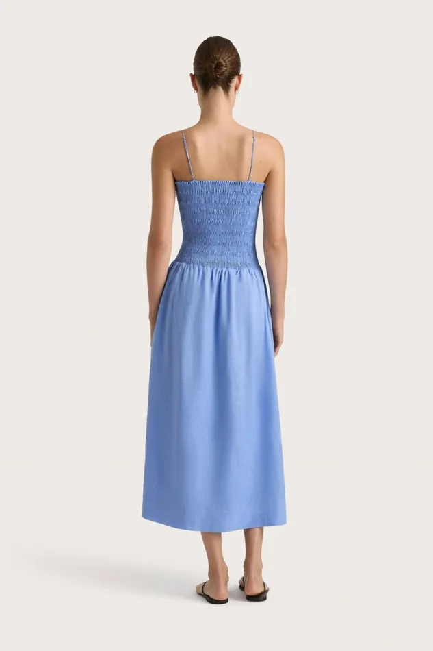 Women Faithfull The Brand Dresses Geriba Midi Dress Mid Blue