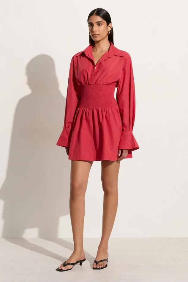 Women Faithfull The Brand Mini Dresses Vitinia Mini Dress Crimson 8211 Faithfull The Brand