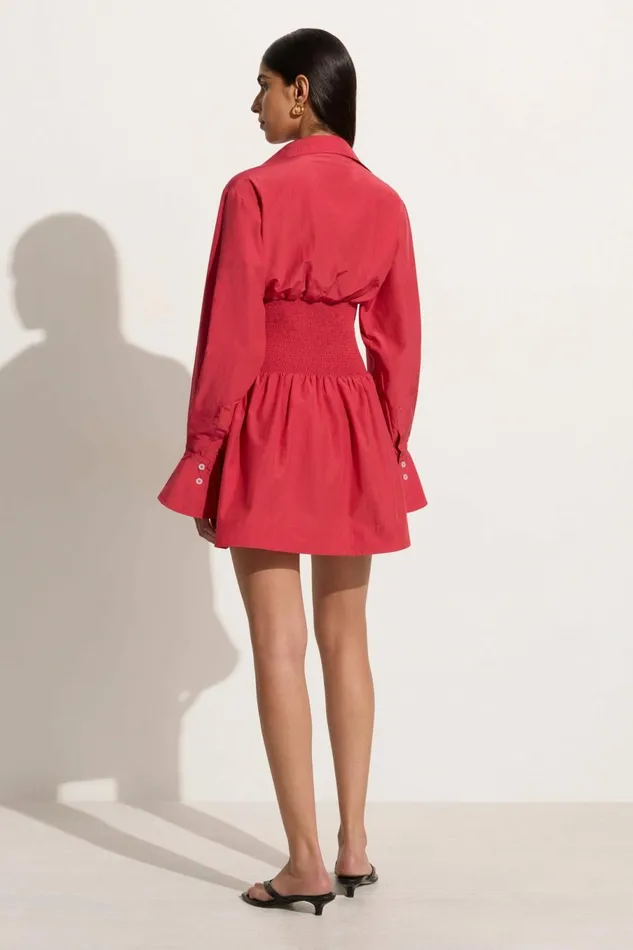 Women Faithfull The Brand Mini Dresses Vitinia Mini Dress Crimson 8211 Faithfull The Brand