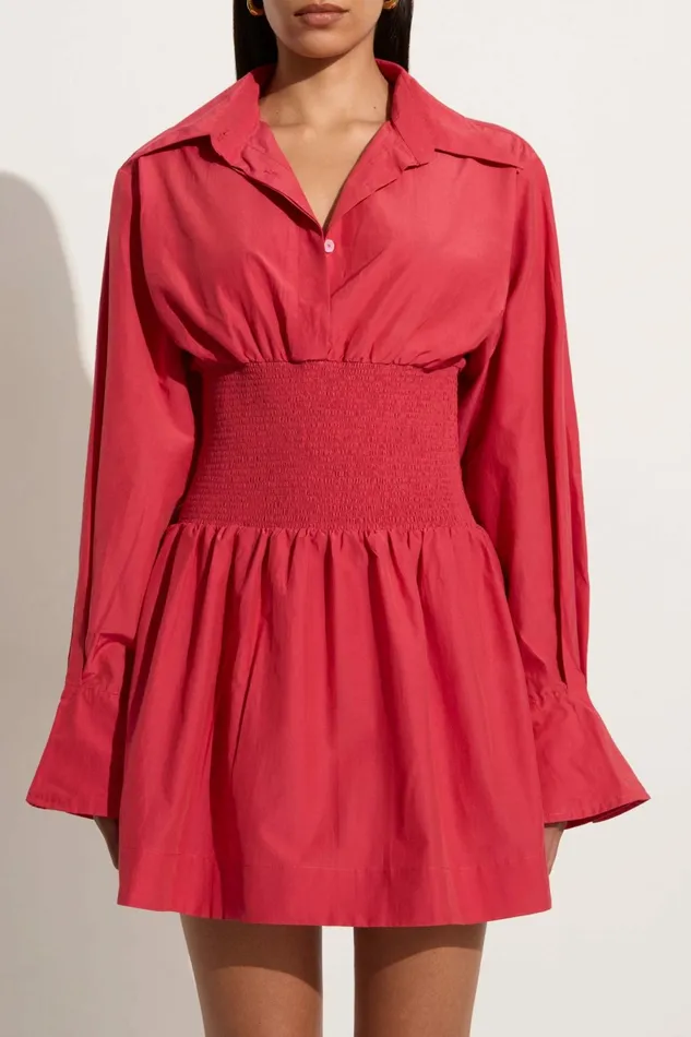 Women Faithfull The Brand Mini Dresses Vitinia Mini Dress Crimson 8211 Faithfull The Brand