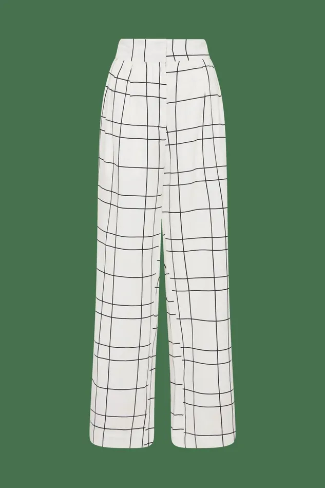 Women Faithfull The Brand Pants Duomo Pant Letizia Check White 8211 Faithfull The Brand
