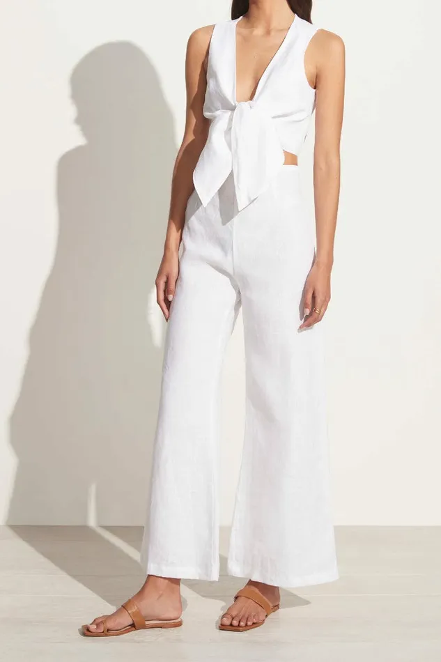 Women Faithfull The Brand Pants Ottavio Pants White Linen 8211 Faithfull The Brand