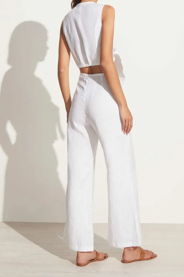 Women Faithfull The Brand Pants Ottavio Pants White Linen 8211 Faithfull The Brand