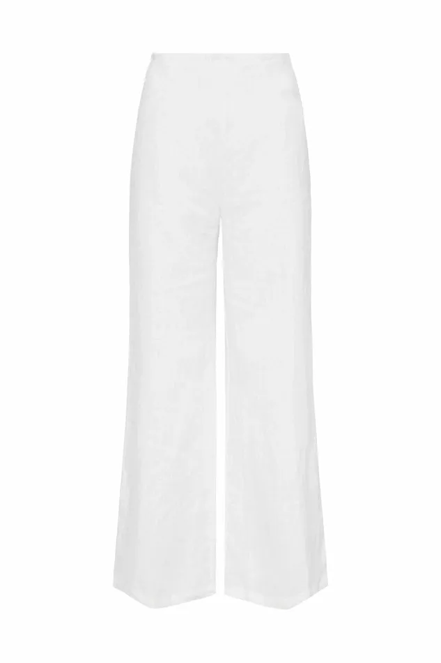Women Faithfull The Brand Pants Ottavio Pants White Linen 8211 Faithfull The Brand