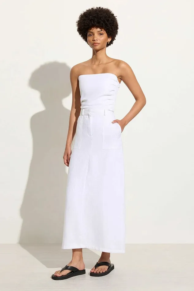 Women Faithfull The Brand Skirts and Shorts Amreli Maxi Skirt White 8211 Faithfull The Brand