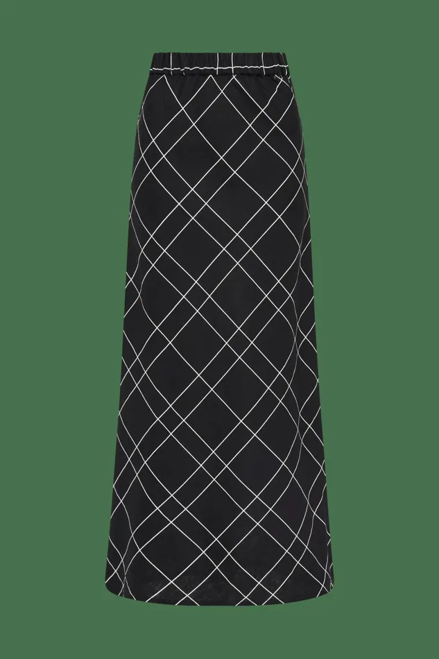 Women Faithfull The Brand Skirts and Shorts Dalicenca Skirt Letizia Check Black 8211 Faithfull The Brand