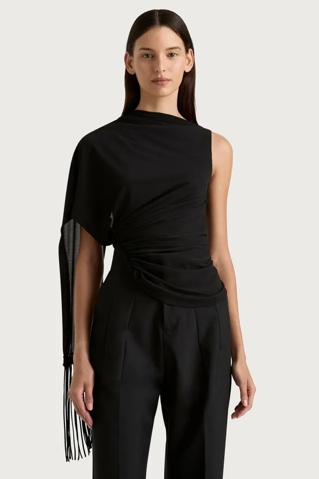 Women Faithfull The Brand Tops Bijou Asymmetric Top Black