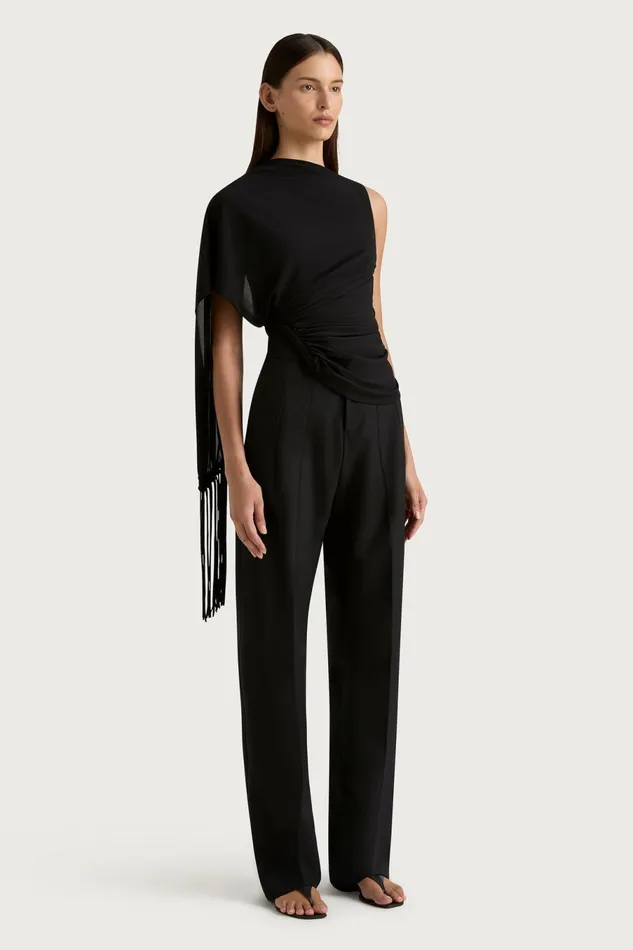 Women Faithfull The Brand Tops Bijou Asymmetric Top Black