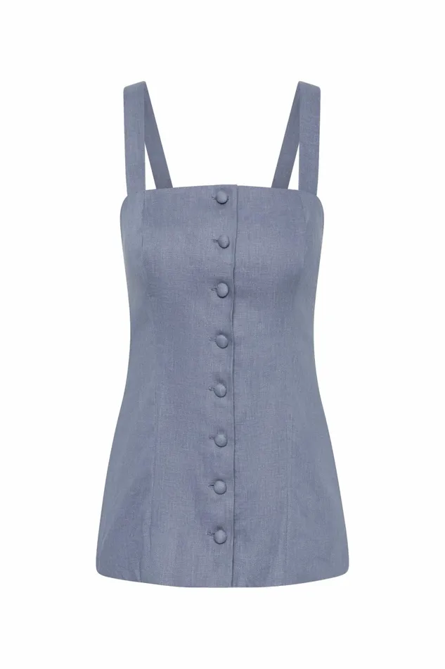 Women Faithfull The Brand Tops Corbiere Vest Cornflower Blue