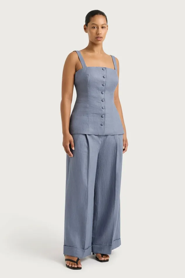 Women Faithfull The Brand Tops Corbiere Vest Cornflower Blue