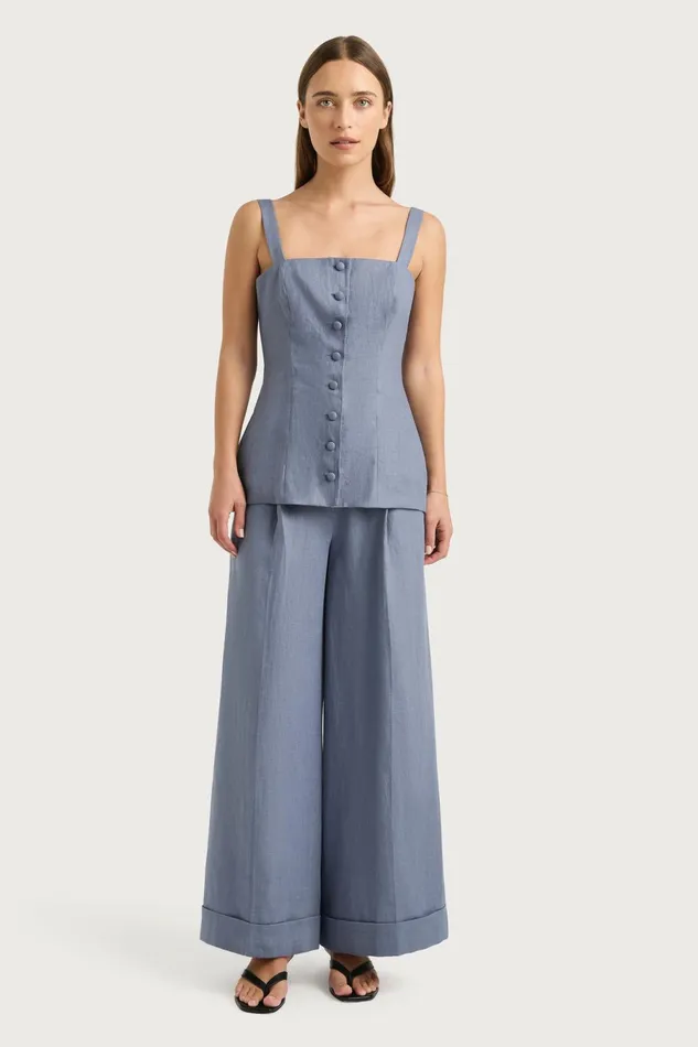 Women Faithfull The Brand Tops Corbiere Vest Cornflower Blue