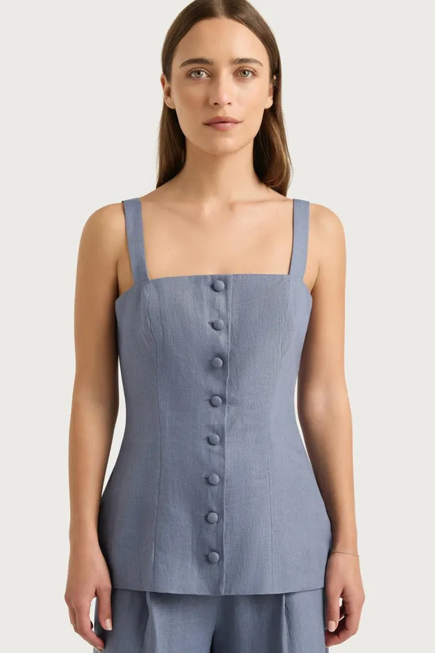 Women Faithfull The Brand Tops Corbiere Vest Cornflower Blue