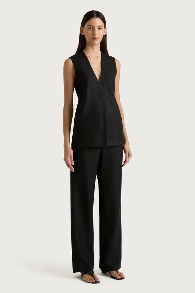 Women Faithfull The Brand Tops Lulea Wrap Vest Black