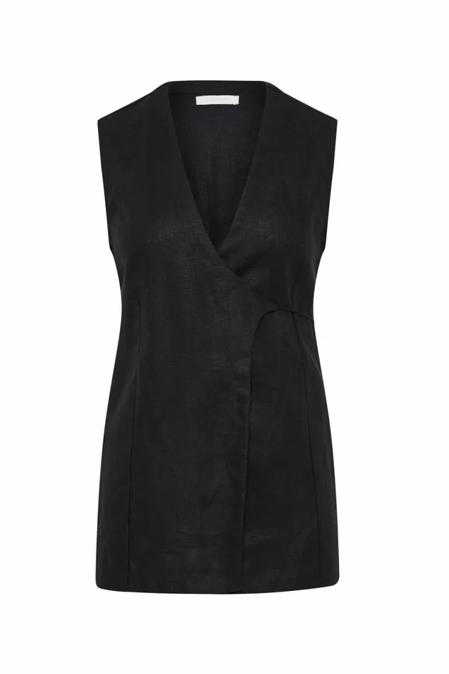 Women Faithfull The Brand Tops Lulea Wrap Vest Black