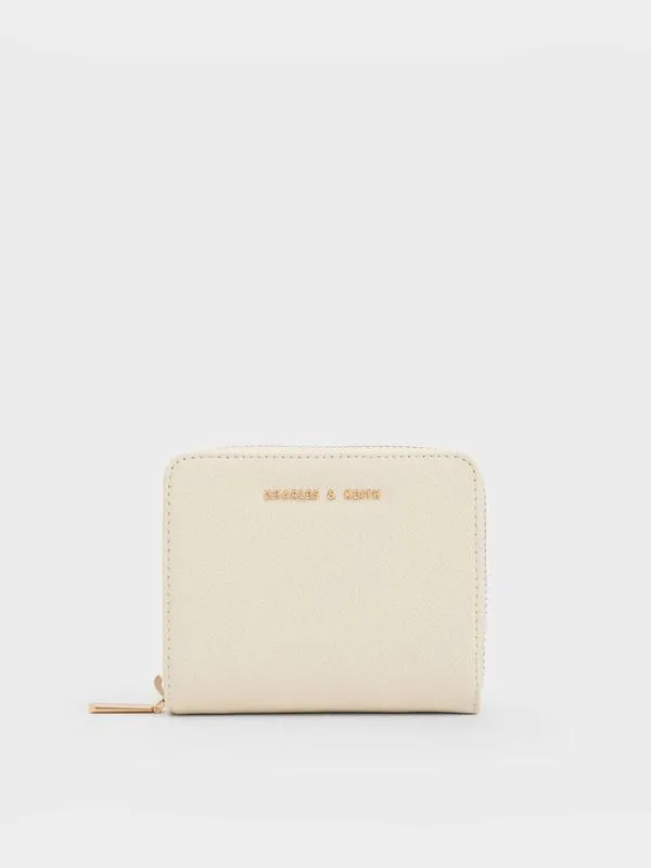 Women Finley ZipAround Small Wallet 8211 Cream CHARLES and KEITH Small Wallets