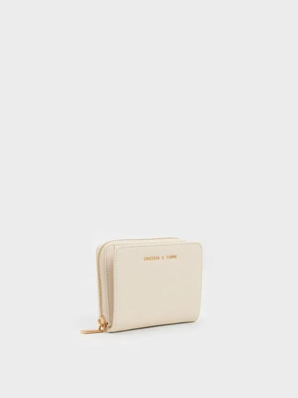 Women Finley ZipAround Small Wallet 8211 Cream CHARLES and KEITH Small Wallets