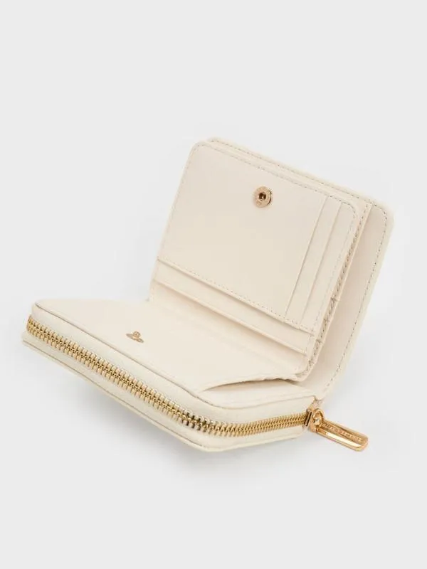 Women Finley ZipAround Small Wallet 8211 Cream CHARLES and KEITH Small Wallets