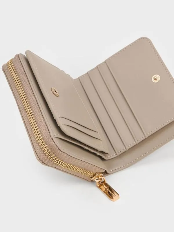 Women Finley ZipAround Small Wallet 8211 Taupe CHARLES and KEITH Small Wallets