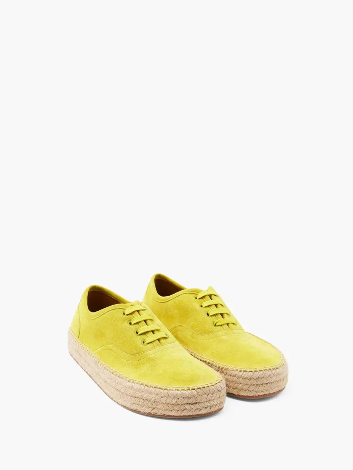 Women Flats JW Anderson SUEDE LACEFRONT PLATFORM ESPADRILLES Lime Women Flats JW Anderson SUEDE LACEFRONT PLATFORM ESPADRILLES Lime